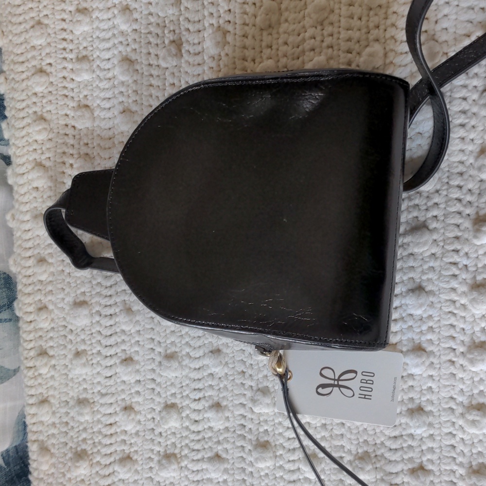 HOBO Black Leather Crossbody Mini Backpack